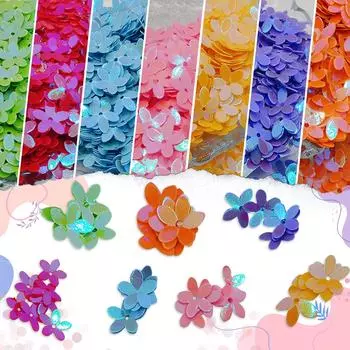 10 мм 10 г Пятилистный цветок в форме ПВХ смешанный расшитый блестками звезда блестки швейная одежда DIY украшения дома аксессуары ремесла One Size синий