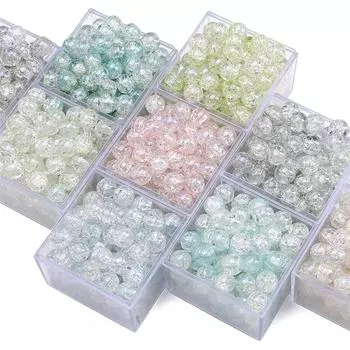 10 мм 20 шт. Стеклянные бусины с белым цветочным узором, спрей, синий порошок, круглые бусины для изготовления ювелирных изделий своими руками 10mm 20pcs