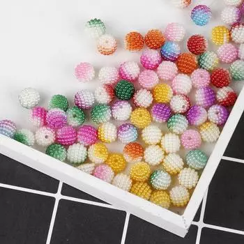 10 мм 50 шт. Акриловые бусины Байберри градиентного цвета круглые свободные бусины для изготовления ювелирных изделий своими руками розовый