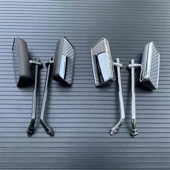 10 мм боковые зеркала заднего вида для мотоцикла Honda Yamaha Kawasaki Street Sports Bike Chopper Cruiser чёрный
