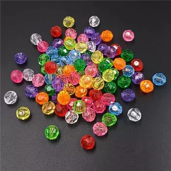 10 мм DIY Ювелирные аксессуары Креативные многоцветные серьги 20 шт. для изготовления браслета и ожерелья Материал ручной работы Акриловые многогранные угловые бусины розовый