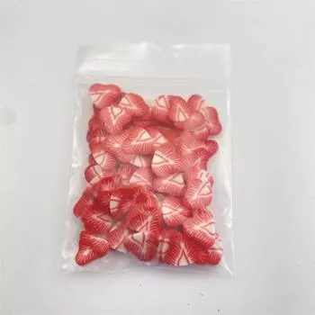 10 мм клубничная полимерная глина, ломтик ногтя, 10 г в пакете, фруктовые ломтики для наполнителя слизи 10g