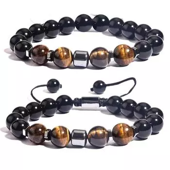 10 мм модная роскошная серия ручная цепочка тигровый глаз плетение браслет украшения подарок