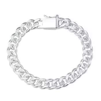 10 мм мужской браслет из серебра 925 пробы, браслеты-цепочки для женщин, оптовая продажа, модные ювелирные изделия, подарок