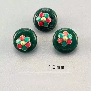 10 мм натуральные нефритовые пуговицы новый китайский стиль чонсам Тан костюм жилет рубашка Song Jin пальто пуговицы Dry green-flower tray 18L = 11.0MMM