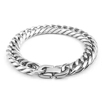 10 мм новый тренд, расширение и утолщение из нержавеющей стали, сильный и могучий мужской браслет из титановой стали, ювелирные изделия для бодибилдинга и мышц 18cm
