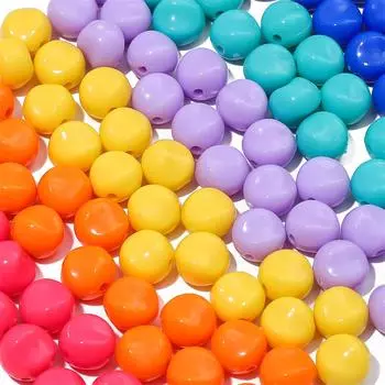 10 мм однотонные акриловые бусины в форме камня, свободные бусины-разделители для ожерелья, браслета, брелока, аксессуары для самостоятельного изготовления ювелирных изделий зелёный