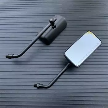 10 мм ретро прямоугольные металлические боковые зеркала заднего вида для мотоцикла, хромированные, универсальные для мотоцикла Honda Retroviseur чёрный