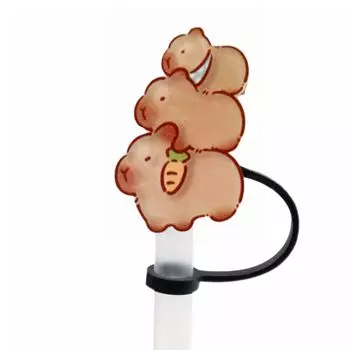 10 мм соломенные чехлы для капибары, пылезащитная заглушка для капибары, креативные соломенные чехлы для наконечников 1