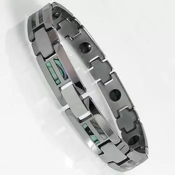 10 мм тяжелый металл полированная вольфрамовая сталь природа ракушка мужские браслеты германиевый магнитный браслет мужские крестики ювелирные изделия 20CM