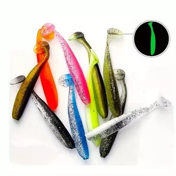 10 мягких приманок для ловли окуня, мягких червей с Т-образным хвостом, пресноводных и соленых приманок 5.5cm/2.17 inch