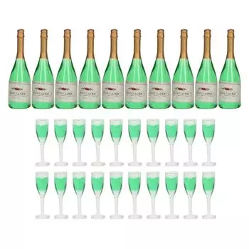 10 наборов кукольный домик набор шампанского DIY миниатюрная имитационная модель миниатюрные бутылки вина реалистичные ПВХ