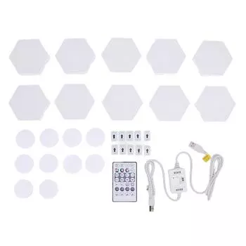 10 наборов шестигранных световых панелей, настенных, WiFi, крутая музыка, синхронизация, RGB светодиодные фонари, дистанционное управление приложением для Gami