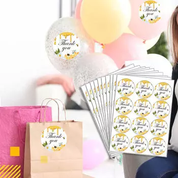 10 наклеек «Спасибо в виде пчелы», конверт для свадебного душа, бумажные бирки на день рождения