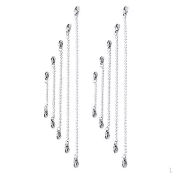 10 нежных удлинителей для ожерелья, 5 размеров, серебряная пластина, удлинительные цепочки, хвостовые звенья