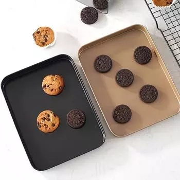 10 Non Stick Square Cake Pan Cheese Cookie Bread Pizza Baking Tray Carbon Steel Bread Cake Mold Baking Sheets Kitchen Supplies золотистый