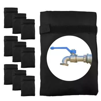 10 шт. Чехлы для уличных кранов для защиты от замерзания зимой, Улучшенные утолщенные 16x20 см/6,3x7,8 дюйма чёрный