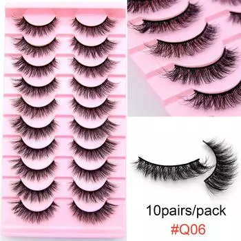 10 пар ресниц 3D искусственные норковые ресницы оптом пушистые мягкие тонкие натуральные длинные накладные ресницы вьющиеся ресницы макияж