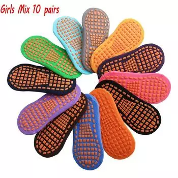 10 Pairs Kids Adults Anti-Slip Socks Parent-Child Trampoline Sock Cotton Children Socks Sports Boys Girls Outside Baby Socks 1-4 Years Old