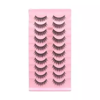 10 Pairs Of False Eyelashes, Thick And Fluffy, Can Be Reused. Cat False Eyelash Makeup Tool Naturally Grows 3D False Eyelashes