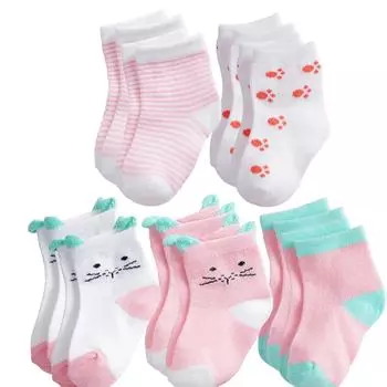 10 Pairs/Set 0-12Month Newborn Baby Girl Sock Cotton Solid Soft Infant Socks Girls Kids Spring Autumn Children s Socks For Girls 0-1 Years Old