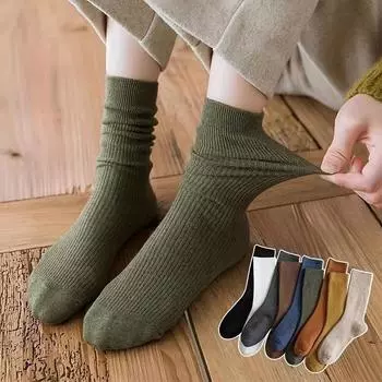 10 Pairs Solid Color Socks, Retro & Comfy Mid Tube Socks, Women s Stockings & Hosiery One-size