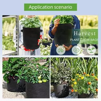 10 пакетов для выращивания растений, 5 галлонов, нетканый материал, воздухопроницаемые мешки для выращивания картофеля, грибов, складные тканевые горшки, кашпо