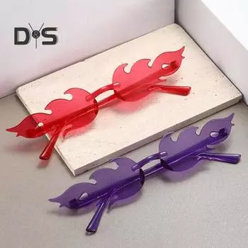 10 пар декоративных очков в форме пламени с носоупорами, линзы без искажений, мужские и женские очки для фотосъемки на сцене, очки для выступлений зелёный