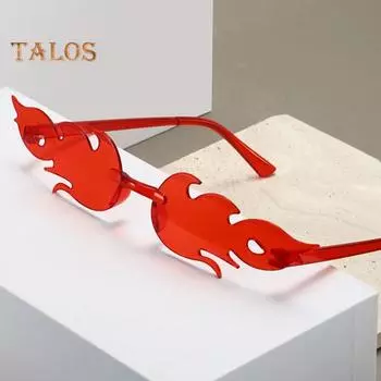 10 пар декоративных очков в форме пламени с носоупорами, линзы без искажений, мужские и женские очки для фотосъемки на сцене, очки для выступлений красный