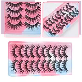 10 пар красивых завитых искусственных волокон, накладные ресницы для макияжа, накладные ресницы для сцены