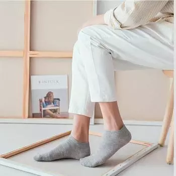 10 пар летних однотонных черно-бело-серых носков, носки-лодочки для мужчин и женщин, дышащие и впитывающие пот носки One-size белый