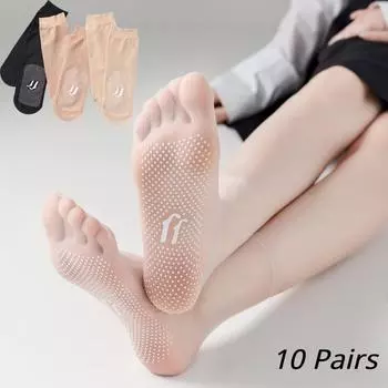 10 пар/лот, летние женские мягкие носки, бархатные нескользящие нижние модные прозрачные дышащие тонкие шелковые носки для женщин и девочек EUR35-39