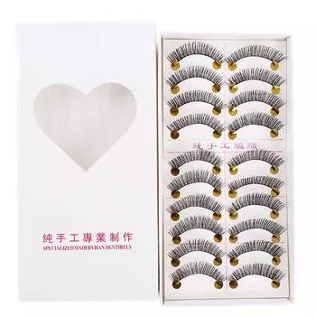 10 пар макияжа ручной работы натуральные длинные толстые вьющиеся накладные ресницы искусственные ресницы
