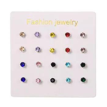 10 пар, модные красочные серьги-гвоздики для ушей, милые крутые мини круглые серьги со стразами, модные ювелирные изделия, серьги для пирсинга, подарок