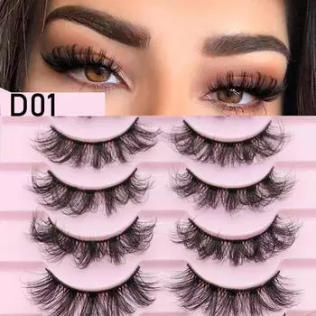 10 пар накладных ресниц 3D густые ресницы D01-10dui