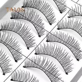10 пар накладных ресниц, мягкие натуральные перекрестные ресницы ручной работы, косметический инструмент one size