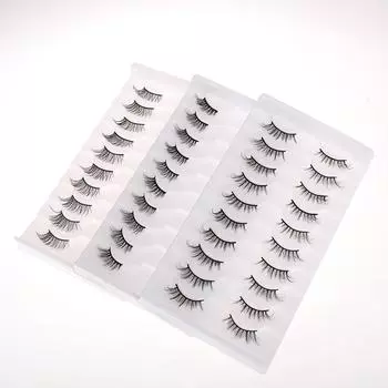 10 пар накладных ресниц, натуральные длинные искусственные 3D норковые ресницы, накладные ресницы ручной работы, макияж, мягкие полунакладные ресницы as the picture