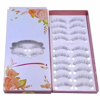 10 пар накладных ресниц, натуральный прозрачный стержень, пучок, натуральный дизайн, ресницы, натуральный эффект ресниц, ресницы для красивых глаз, накладные ресницы чёрный