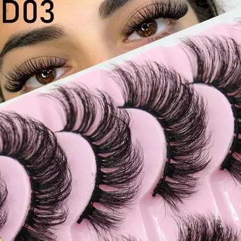 10 пар накладных ресниц. Толстые трехмерные ресницы. Небрежные завитые норковые волосы, целая пара накладных ресниц, многослойные натуральные густые онлайн-знаменитости. D03-10dui