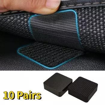 10 пар наклеек для фиксации ковриков, универсальная автомобильная накладка для ног, невидимая нескользящая лента, нейлоновая волшебная лента, автоклей без следов