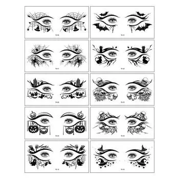 10 пар наклеек на Хэллоуин изготовлены из высококачественных материалов, безопасны и надежны, не имеют запаха, легкие, их можно использовать с уверенностью.. Подходит для B