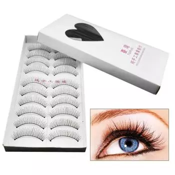 10 пар натуральных модных ресниц для макияжа глаз, длинные накладные ресницы, редкие чёрный