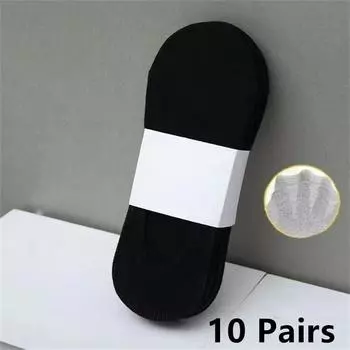 10 пар нескользящих силиконовых невидимых носков до щиколотки, летние хлопковые носки-лодочки для мужчин и женщин, мужские невидимые хлопковые носки-тапочки