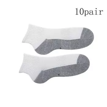 10 пар носков до середины икры для подростков, из чистого хлопка, для мальчиков и девочек, унисекс, детские спортивные носки для бега, однотонные гольфы, 4-18 лет M(4-6Years)