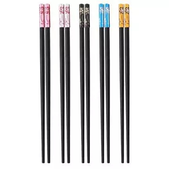 10 пар палочек для еды. Привлекательные красивые нескользящие палочки для еды с удобной ручкой. золотистый