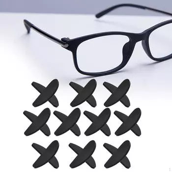 10 пар подушечек для носа для очков Подушечки для очков, противоскользящие, легкие, легко устанавливаются, крепятся подушечками для носа Black