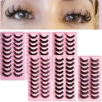 10 пар пушистых многоразовых накладных ресниц, DD, завитые ресницы, 3D норковые волосы, русский объем CD02