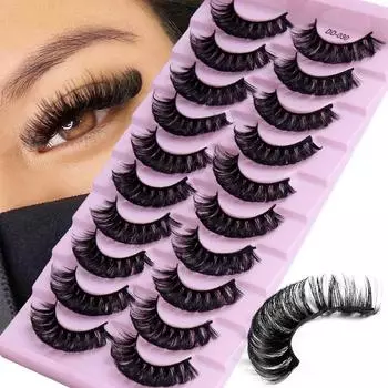 10 пар русских полосатых ресниц DD Curl Lashes 3D ресницы многоразовые пушистые накладные ресницы русские наращивания