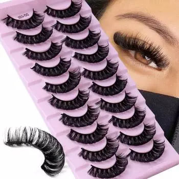 10 пар русских полосатых ресниц DD Curl Lashes 3D ресницы многоразовые пушистые накладные ресницы русские наращивания