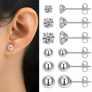 10 пар серег-колец с несколькими пирсингами, элегантные серьги-гвоздики со сверкающими циркониями